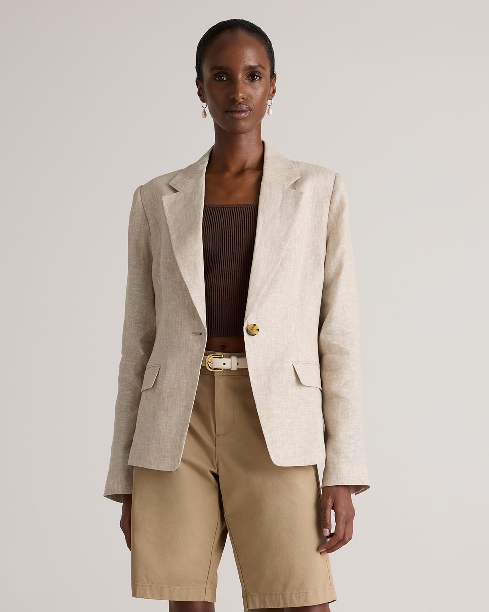 100% European Linen Structured Blazer Product Image