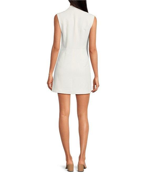 French Connection Whisper V-Neck Collar Sleeveless Mini Tux Dress Product Image