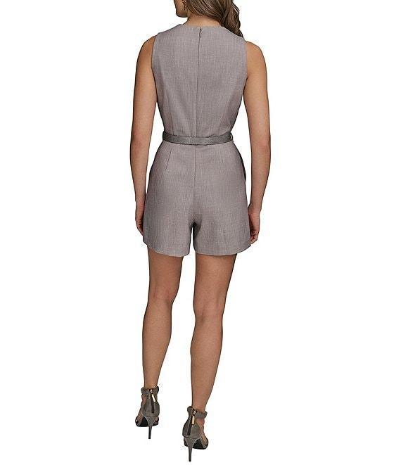 Donna Karan Cowl Neck Belted Romper Product Image