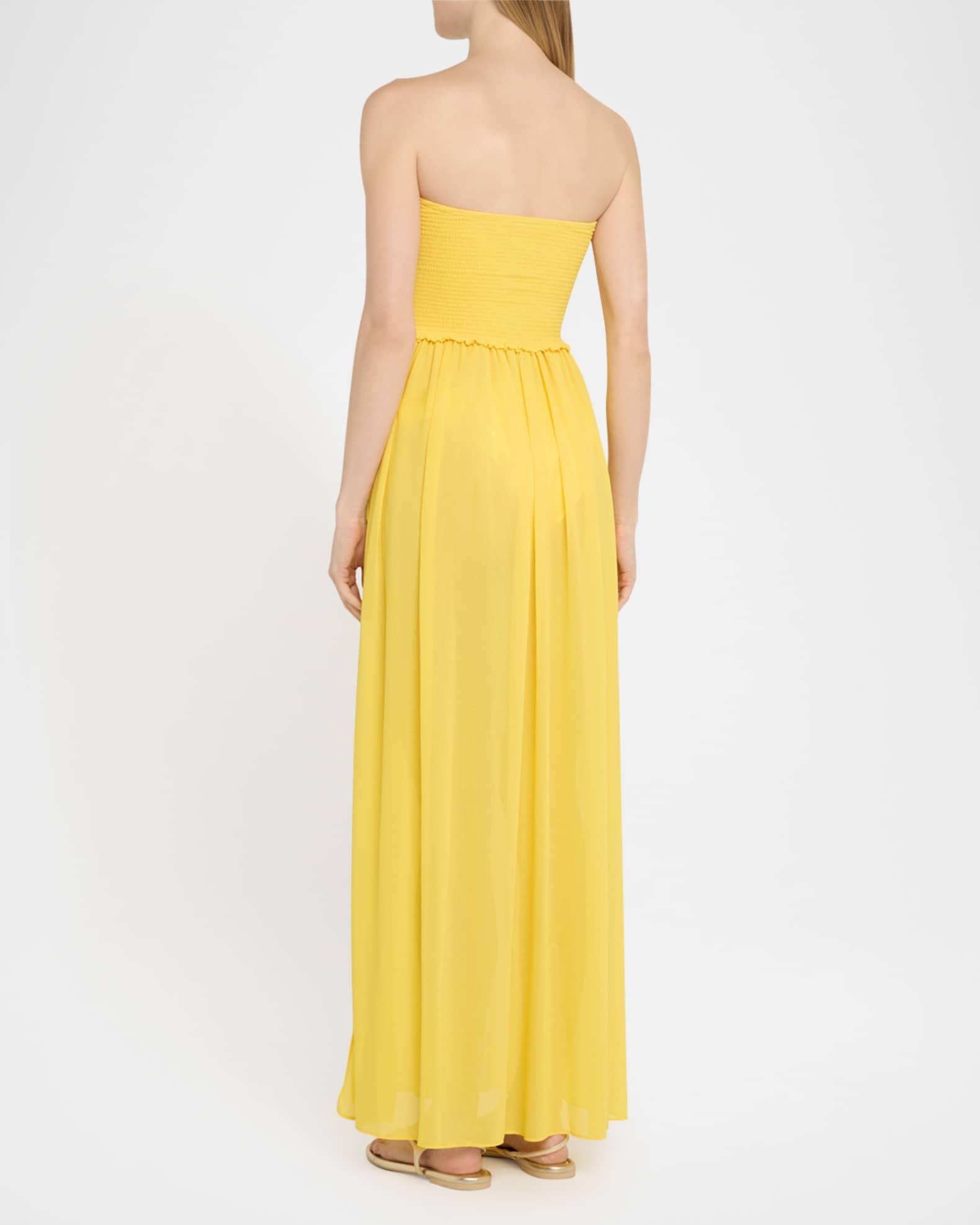 Calista Smocked Strapless Side-Split Coverup Dress Product Image
