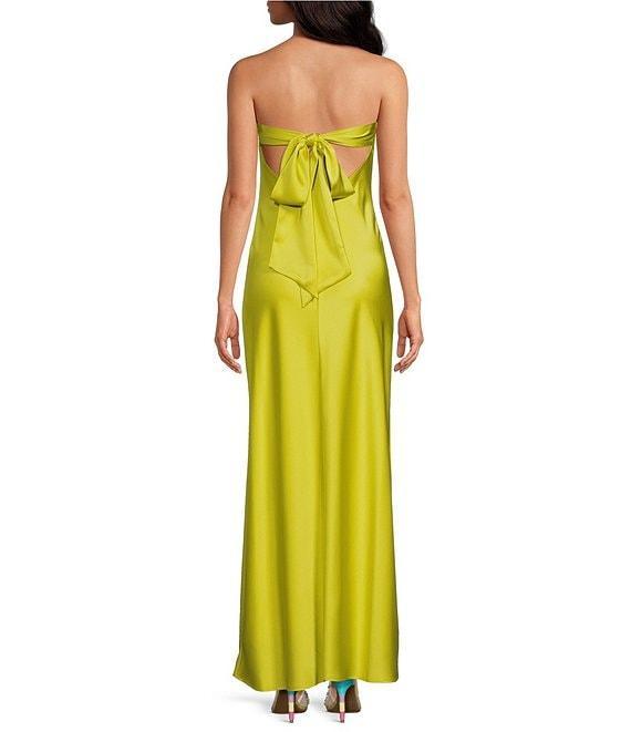 Gianni Bini Francesca Satin Strapless Slip Maxi Dress Product Image