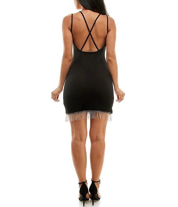 Jump Square Neck Rhinestone Fringe Pull Product Image