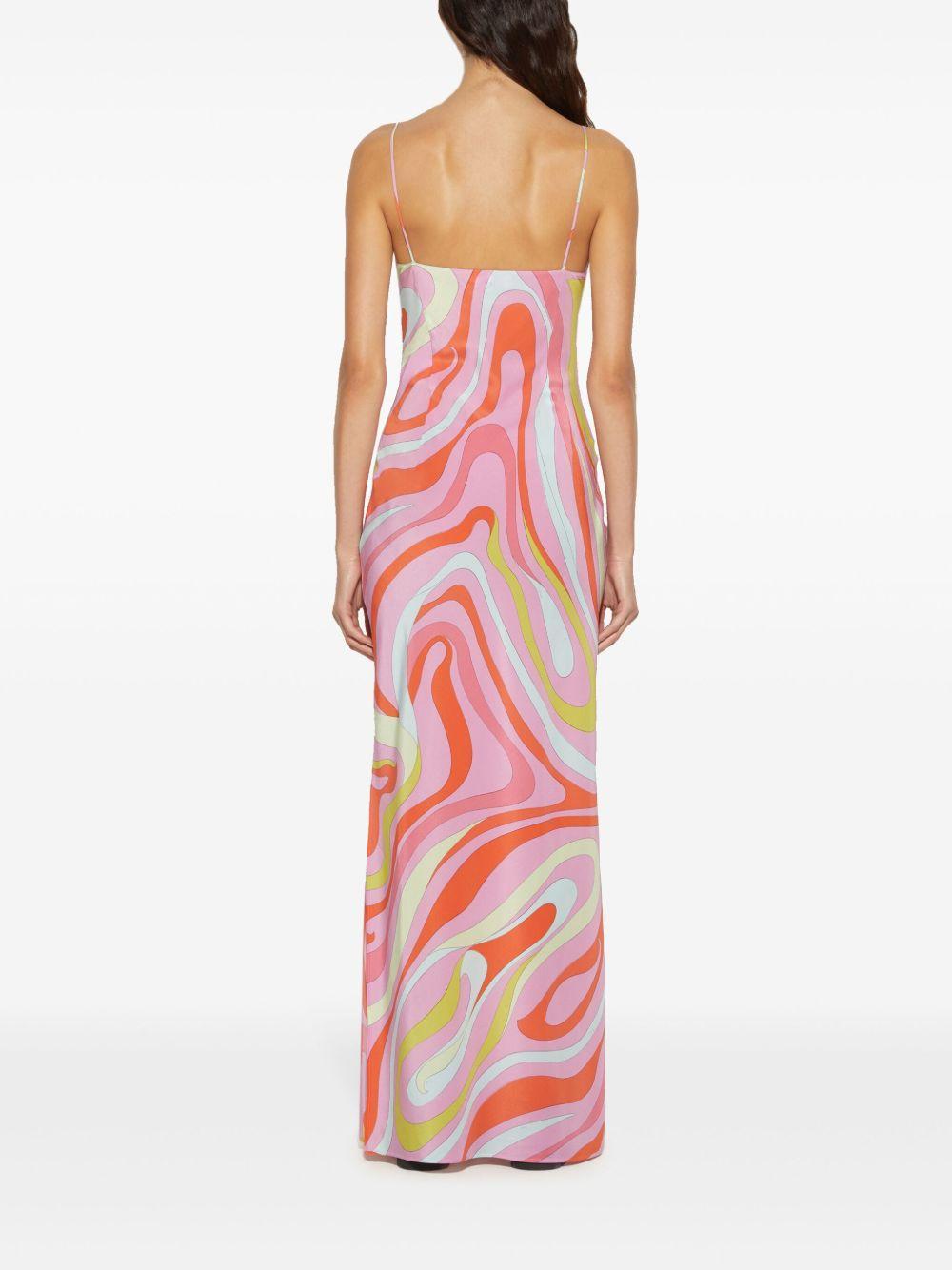 Marmo-print silk dress Product Image