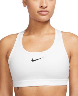 Nike Women's Swoosh Medium Support Sports Bra in White/White Size 2XL 100% Polyester/Spandex Product Image