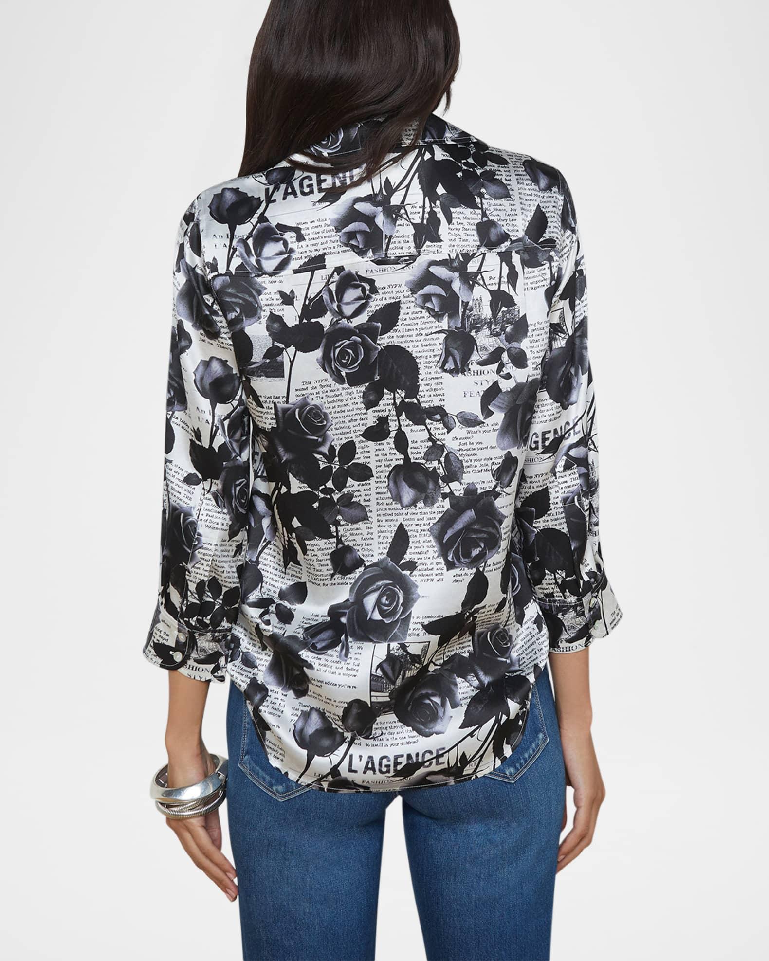 Rose Newspaper Dani Silk Blouse Product Image