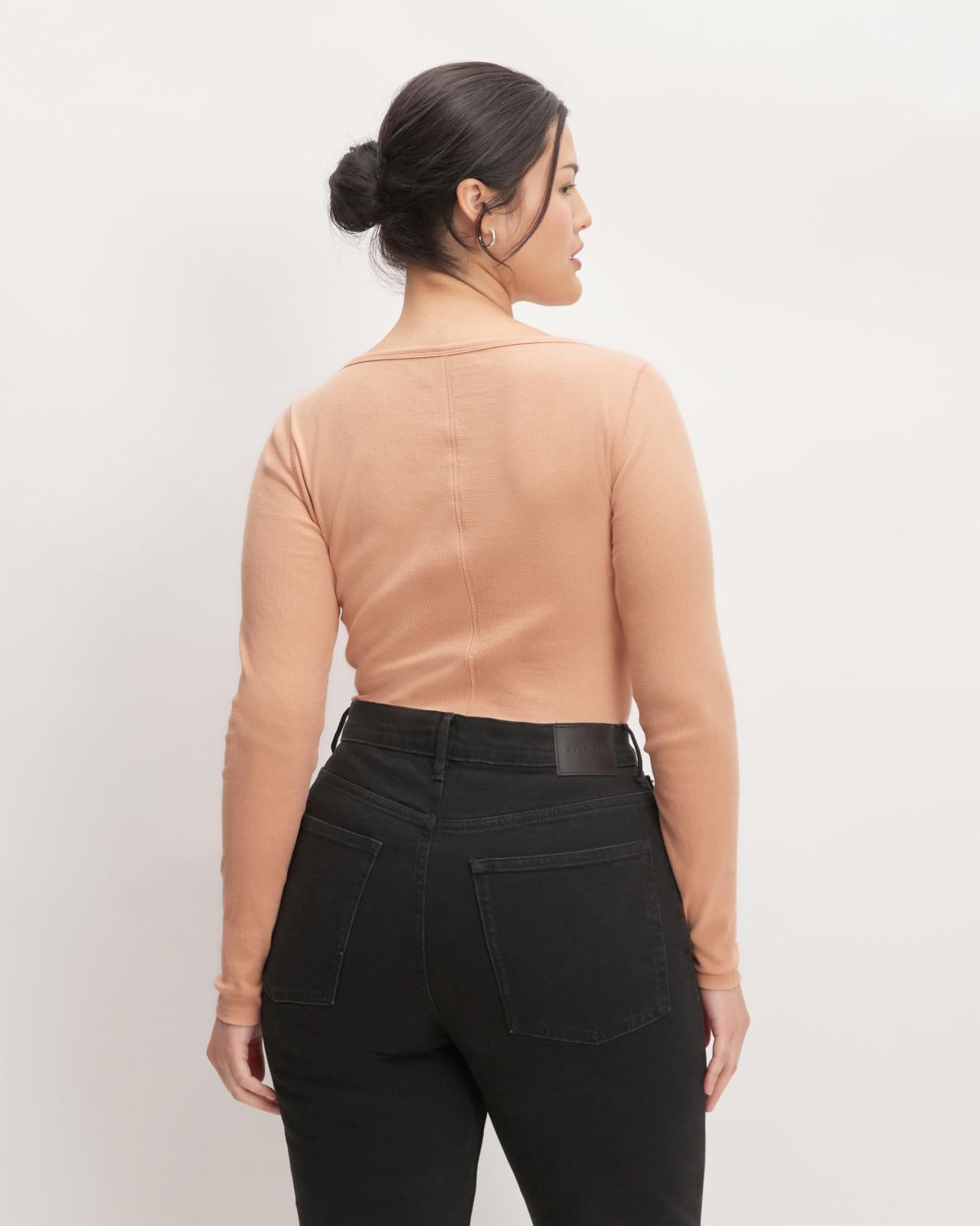 The Luxe Rib Long-Sleeve Scoop-Neck Tee Product Image