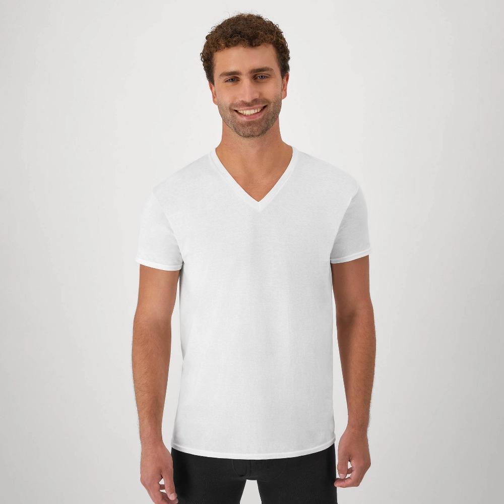 Hanes Mens V Neck Undershirt 10pk S: Tagless, Moisture Wicking, Breathable Cotton Product Image
