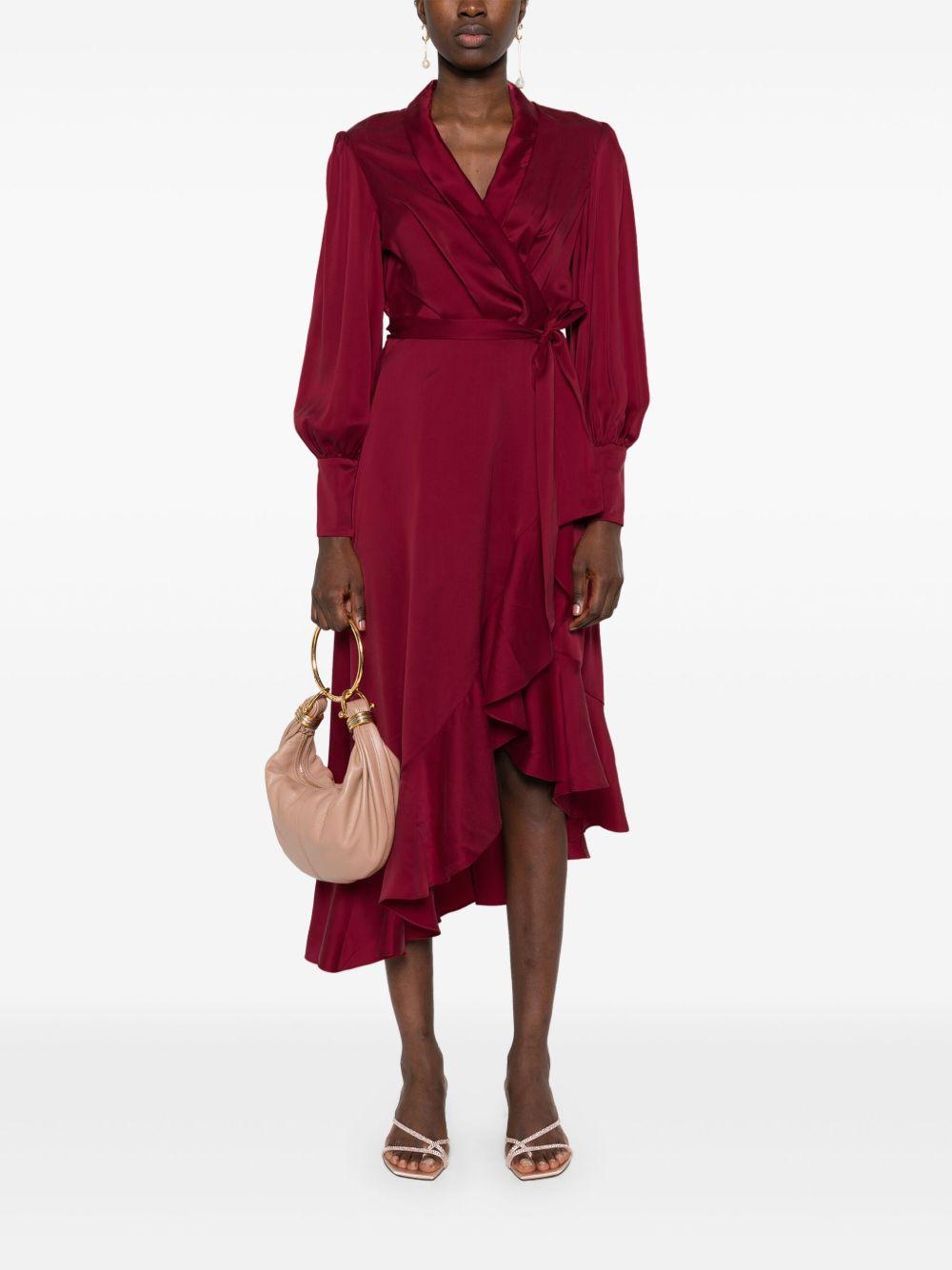 wrap silk midi dress Product Image