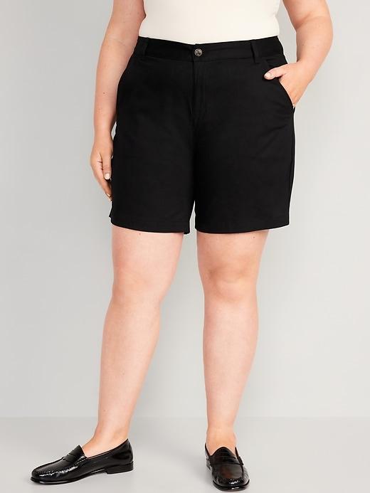 High-Waisted Uniform Bermuda Shorts -- 7-inch inseam Product Image