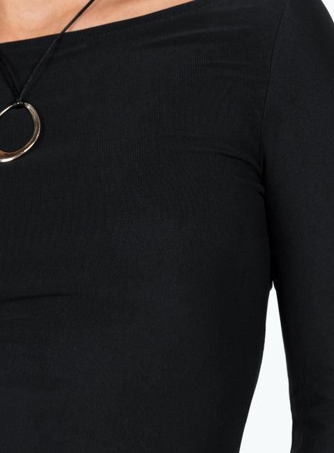 Lukea Long Sleeve Mini Dress Black Product Image