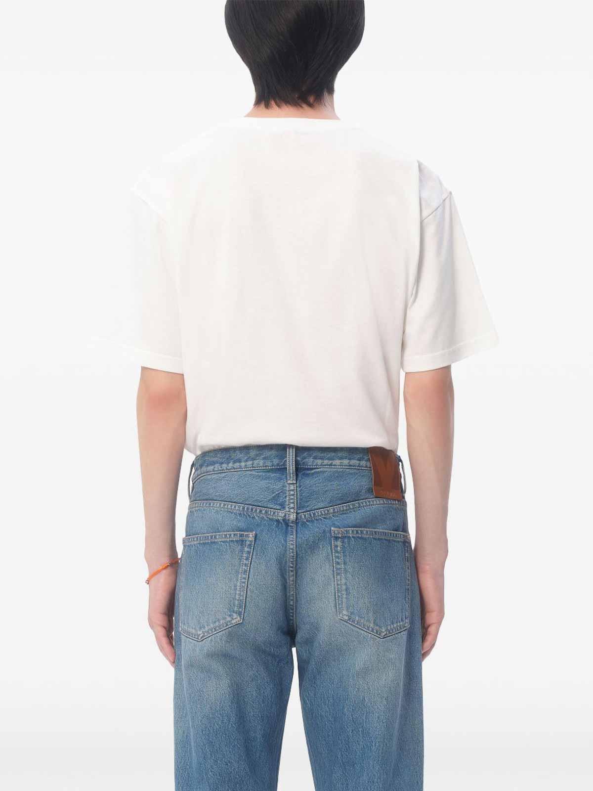 VALENTINO Cotton Crew Neck T-shirt With Graphic Print In White Product Image