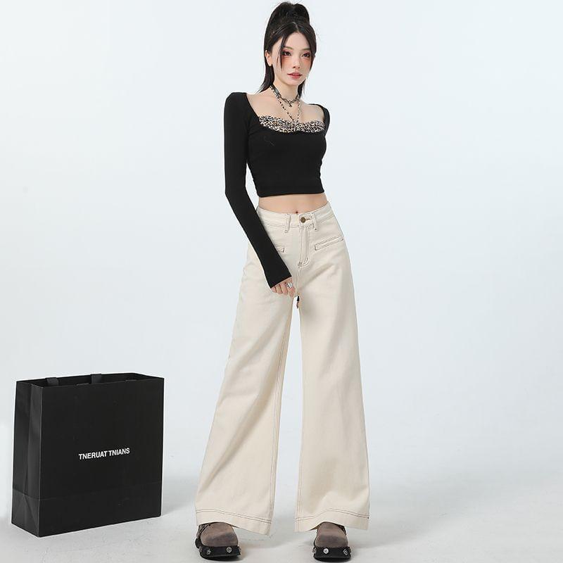High Rise Wide Leg Jeans (Various Designs) Product Image