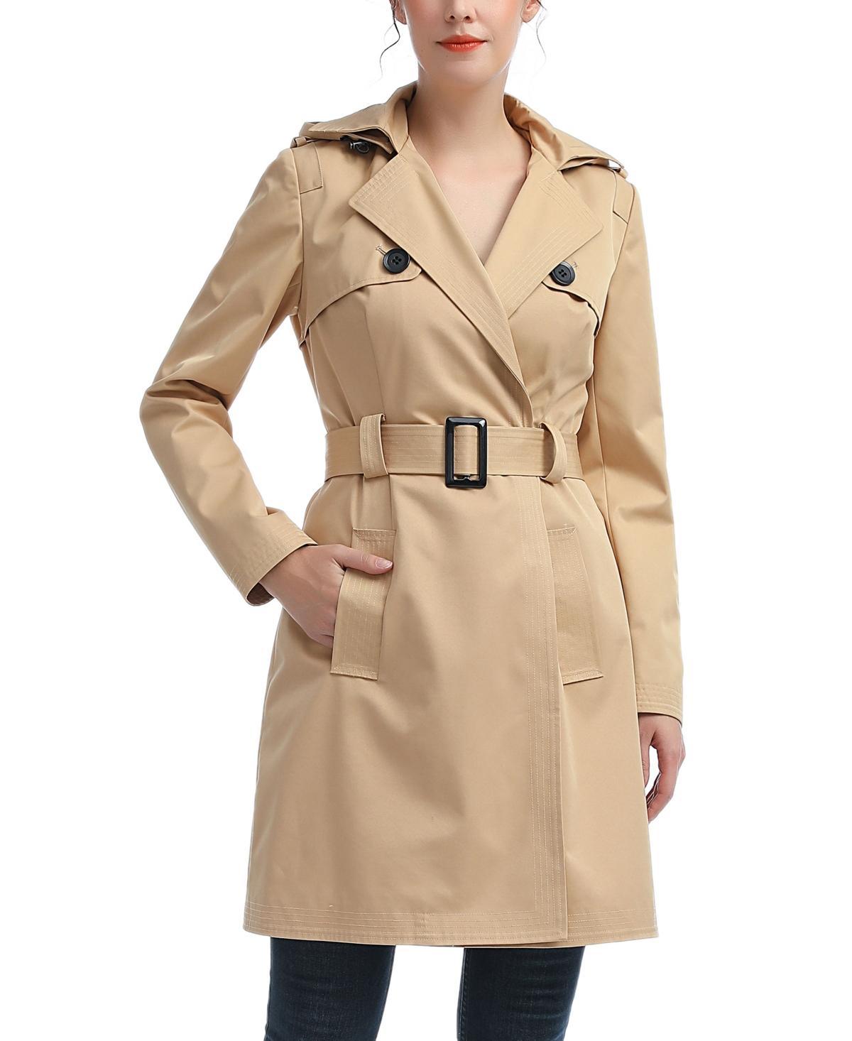 Womens Angie Water Resistant Hooded Trench Coat Product Image