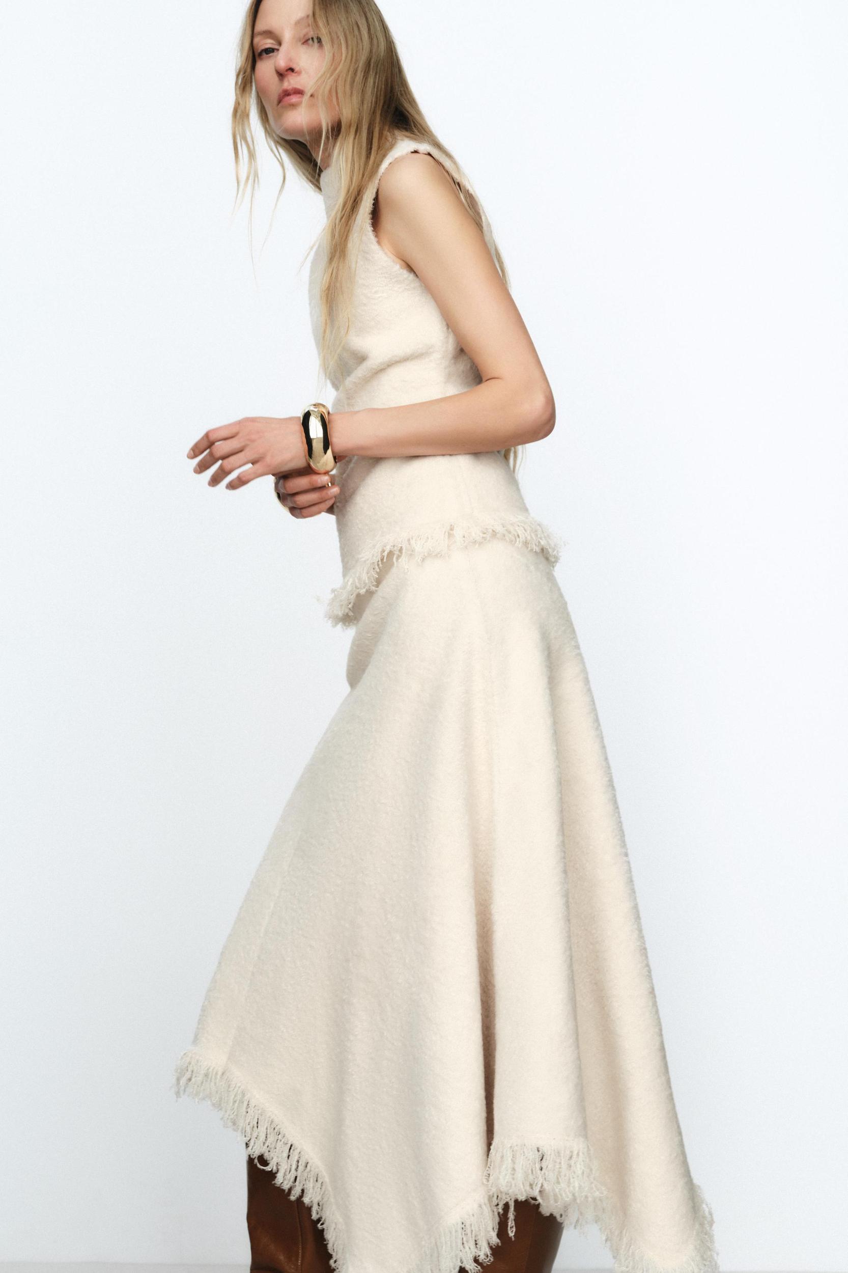 ASYMMETRIC FRINGE SKIRT Product Image