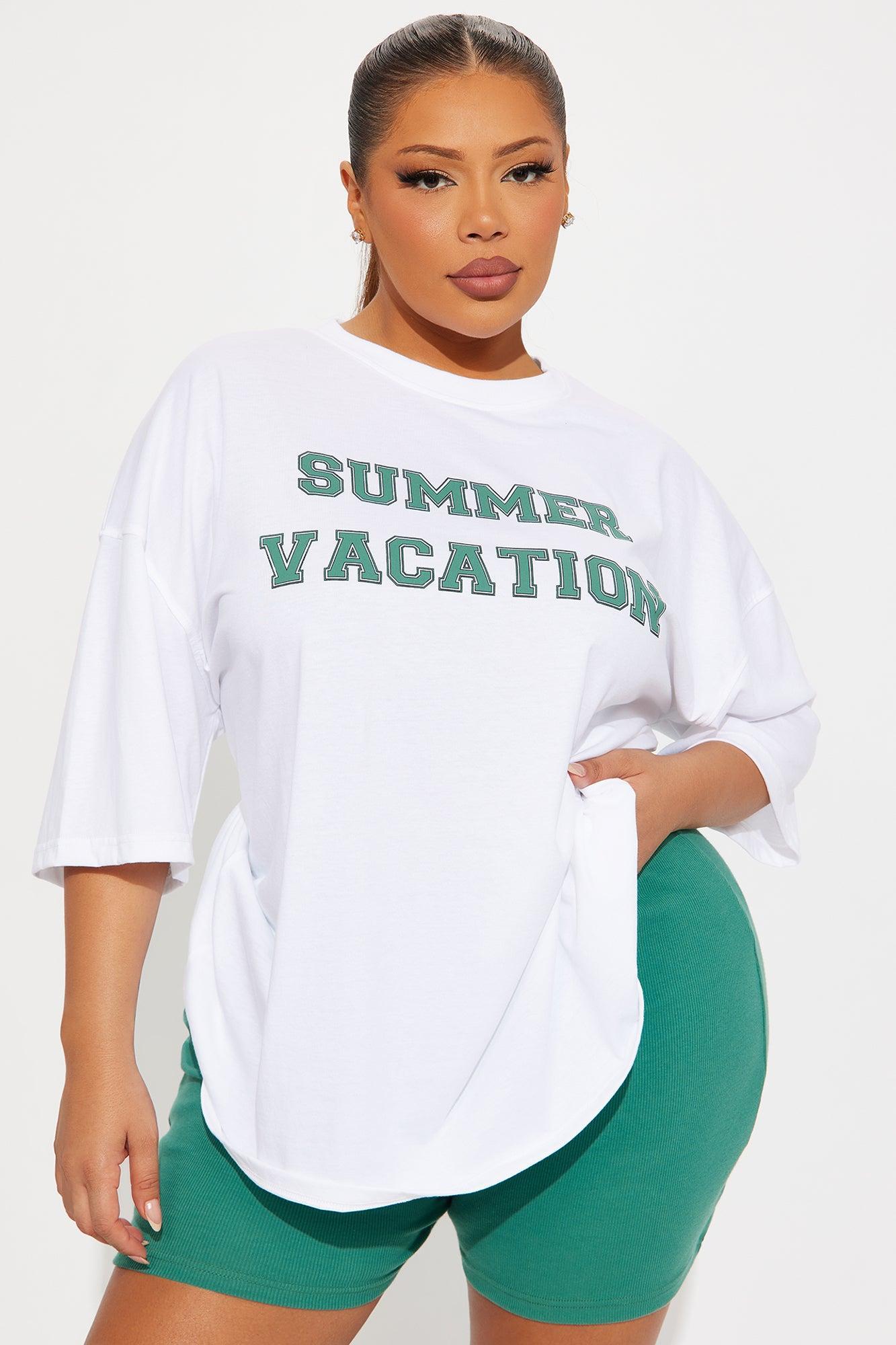 Summer Vacation Biker Short Set - Green/combo Female Product Image