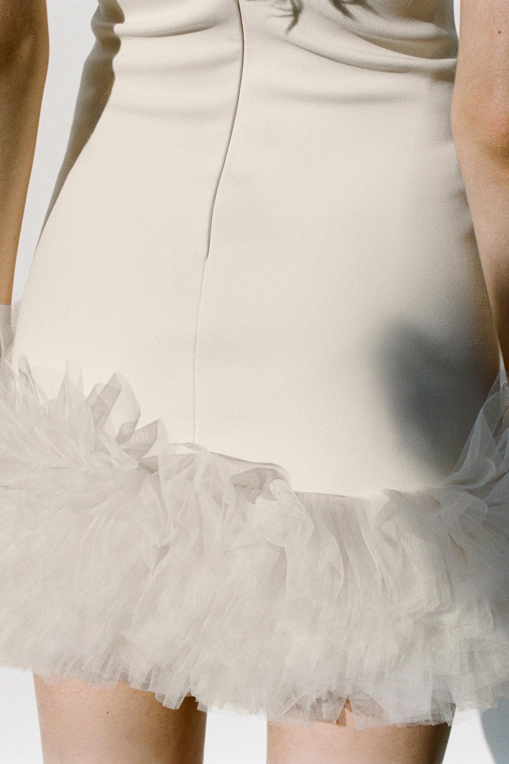 SHORT TULLE DRESS WITH VOLUMINOUS HEM Product Image