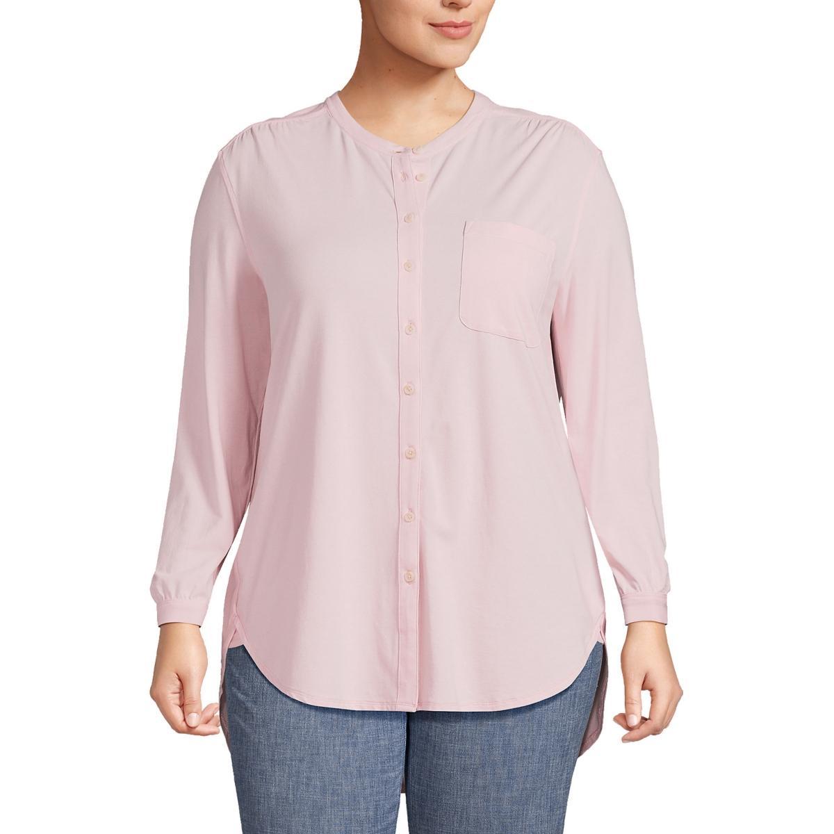 Plus Size Lands' End Long Sleeve Jersey A-line Tunic, Women's, Size: 2XL, Black Product Image