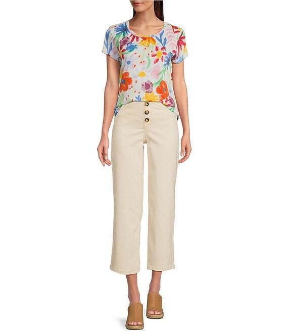 Charlie B. Mid Rise Cropped Straight-Leg Pants Product Image