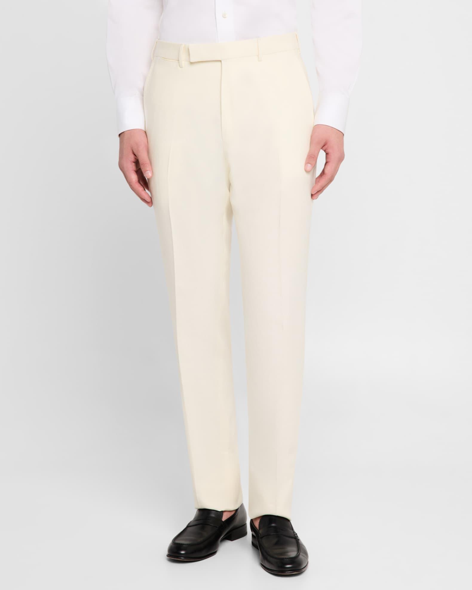 Men's Oasi Lino Flat-Front Trousers Product Image