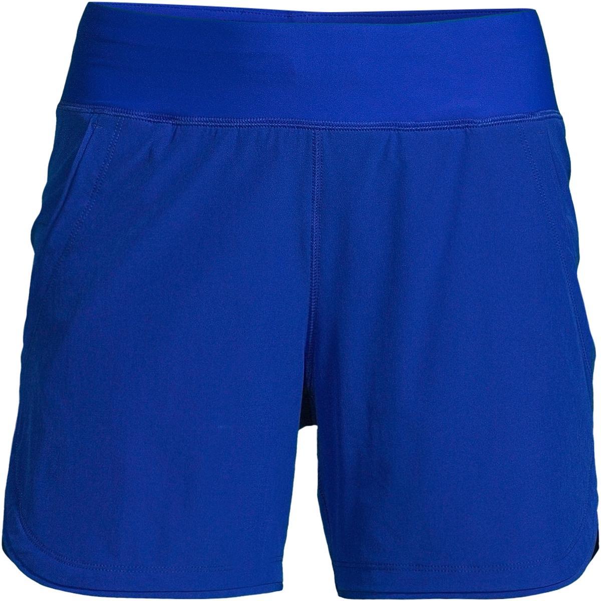 Petite Lands' End 5" Quick Dry Elastic Waist Board Shorts Swim Cover-up, Women's, Size: 12 Petite, Deep  Blue Product Image