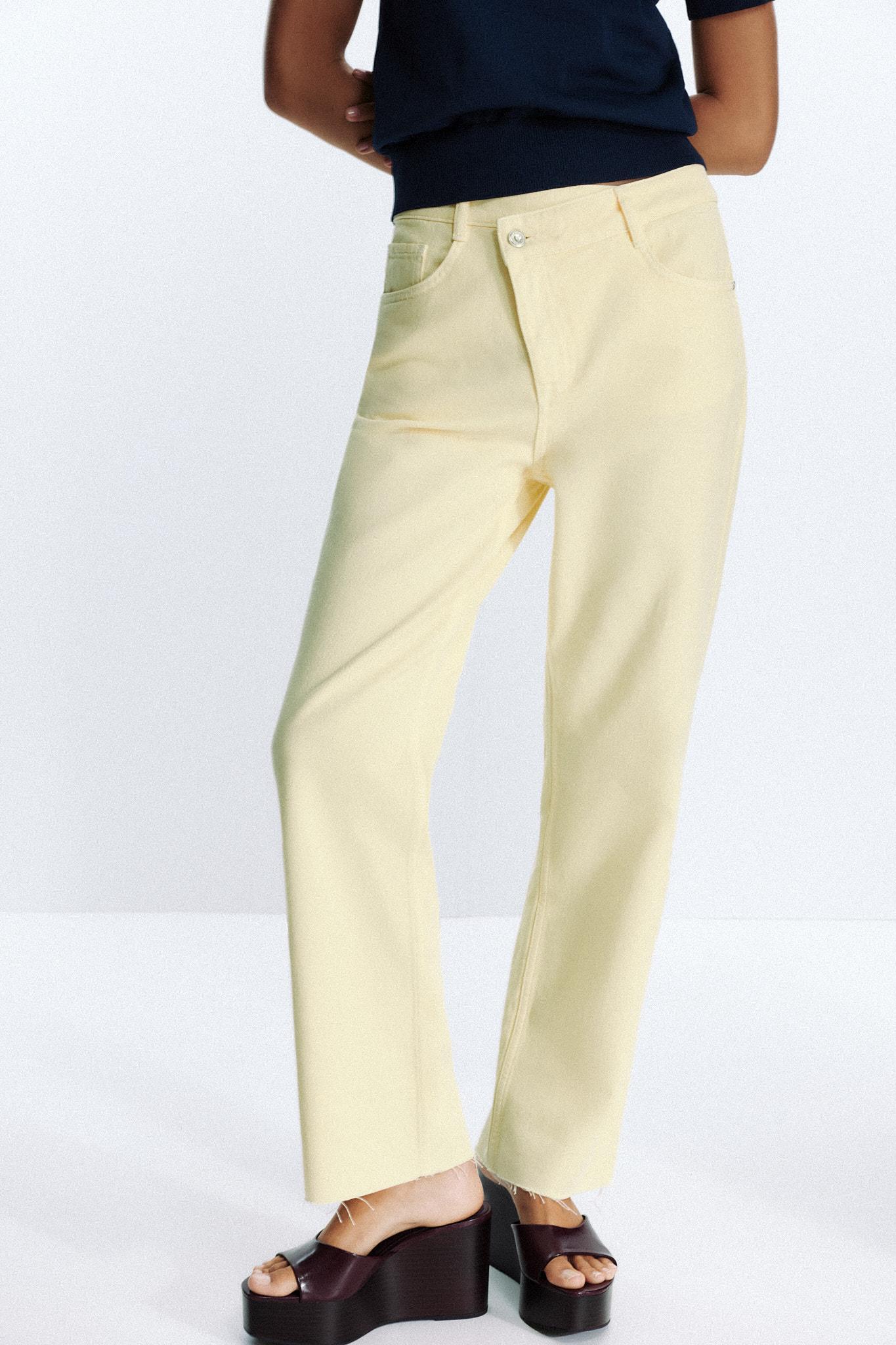 Z.09 STRAIGHT ANKLE HIGH WAIST CROSSOVER WAIST JEANS Product Image