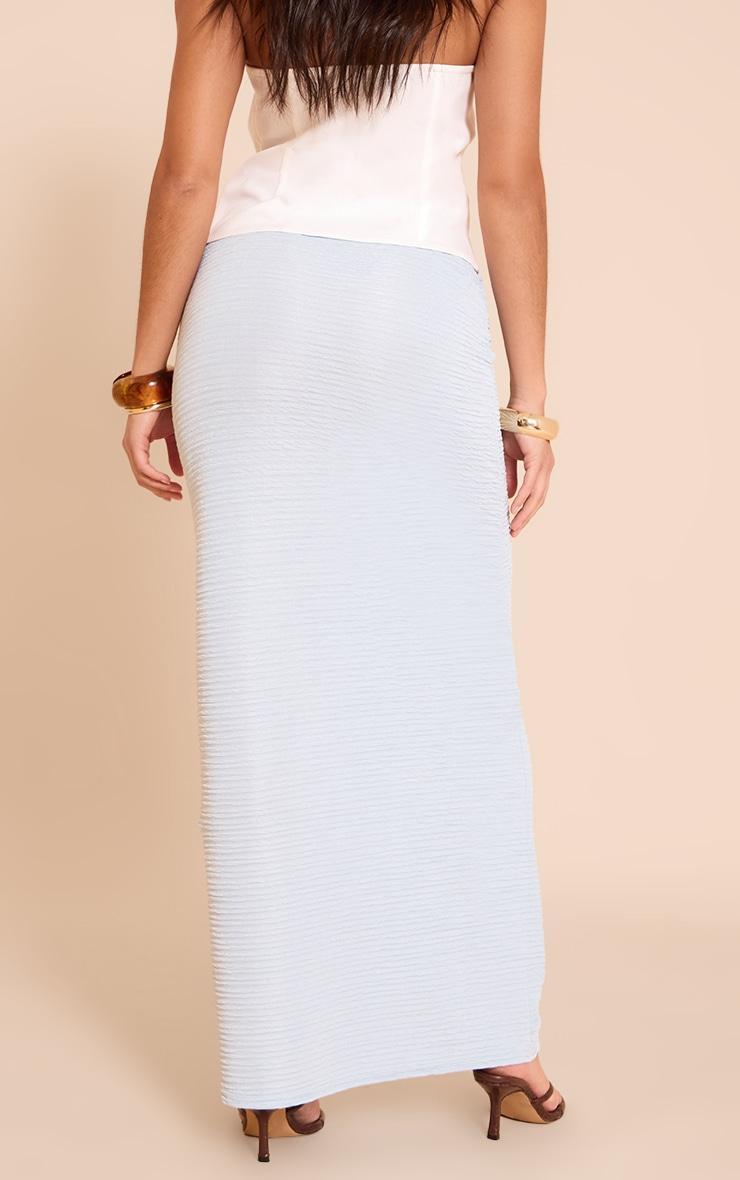 Sky Blue Textured Jersey Mid Rise Maxi Skirt Product Image