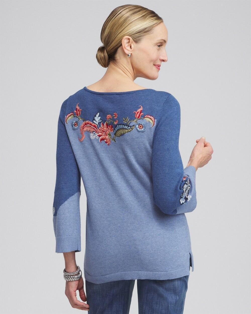 Floral Embroidered Kurta Sweater Product Image