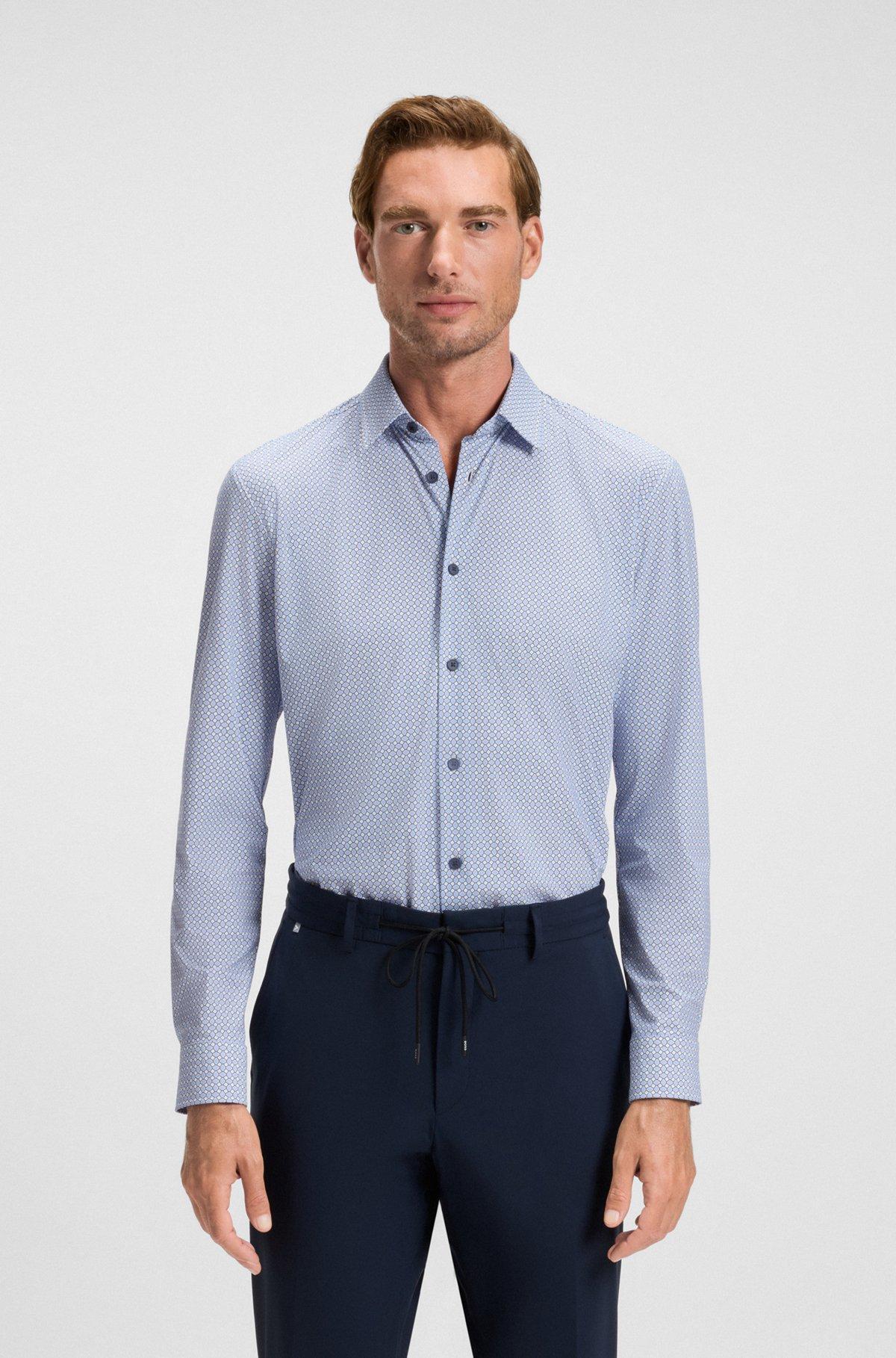 Regular-fit shirt in performance-stretch floral-print jersey Product Image