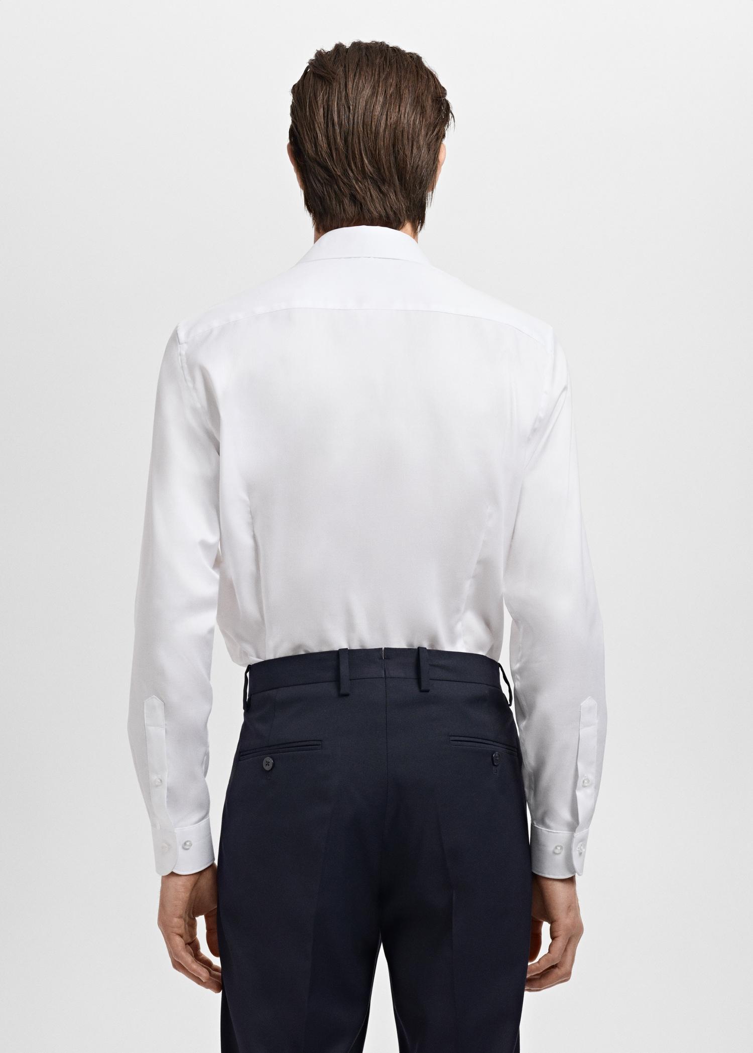 Slim-fit cotton suit shirt - Men | MANGO USA Product Image