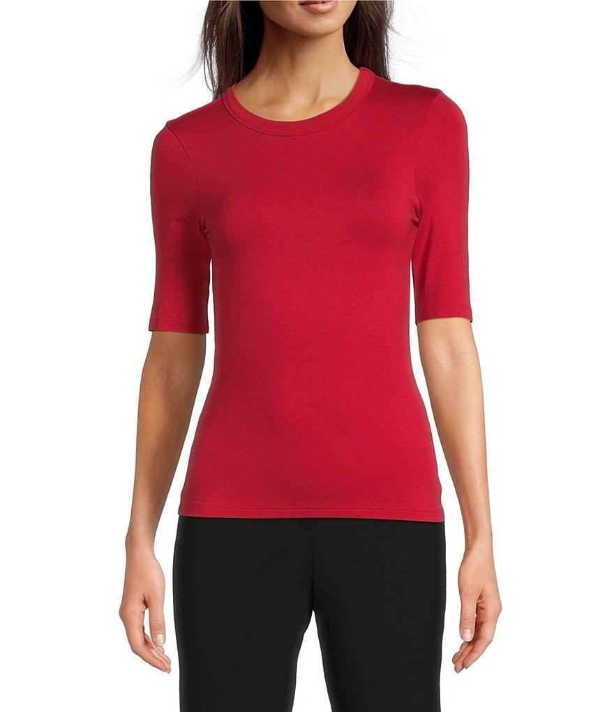 BOSS by Hugo Boss Efita Solid Knit Crew Neck Short Sleeve Coordinating Shirt Product Image