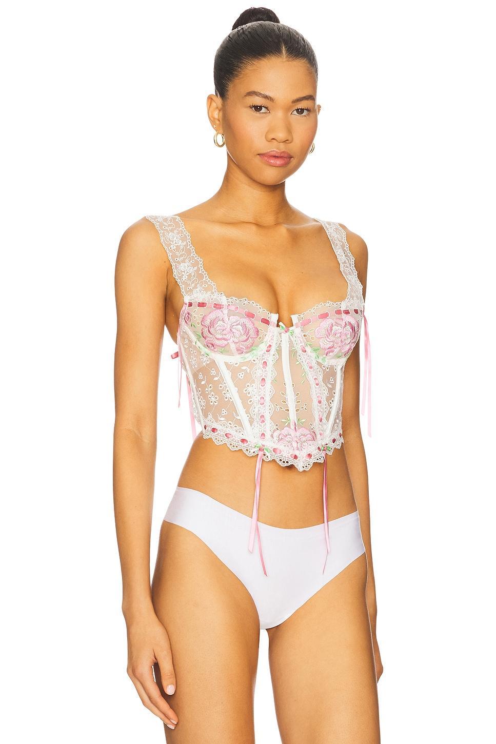 Rose Milk Eyelet Bustier For Love & Lemons Product Image