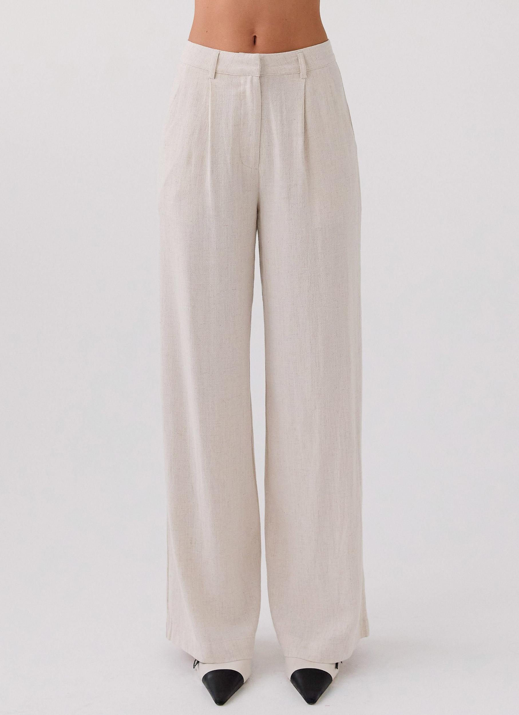 Heatwave Linen Pants - Oatmeal Product Image