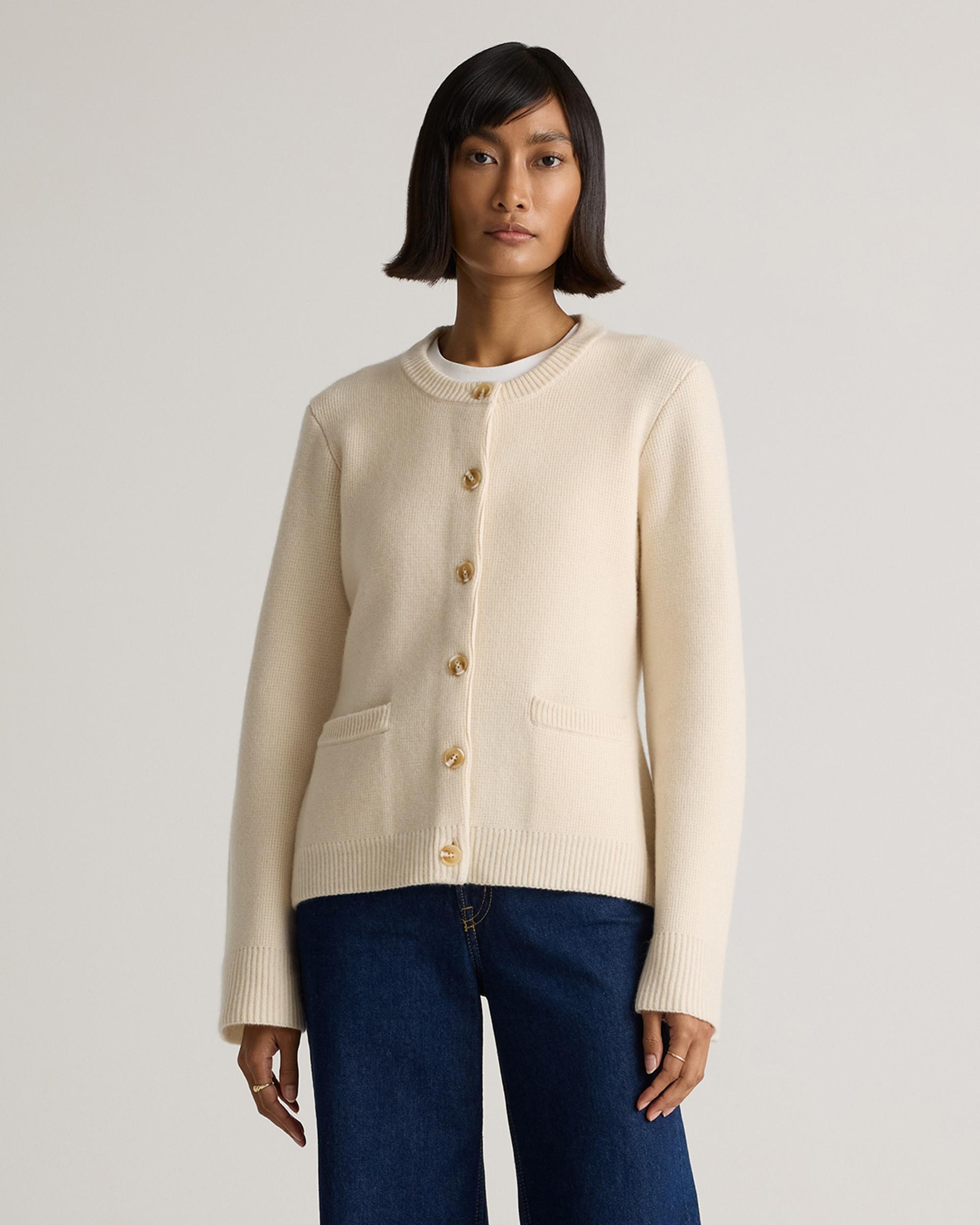 Quince | Women's Mongolian Cashmere Structured Cardigan Sweater Product Image