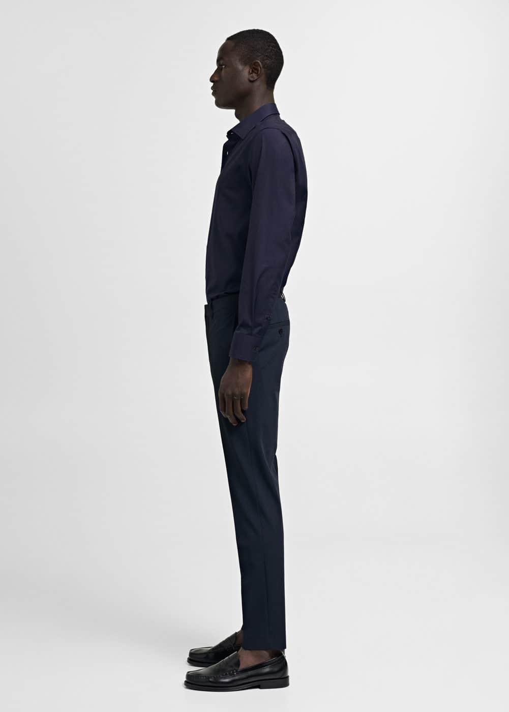 Slim-fit cotton poplin suit shirt - Men | MANGO USA Product Image