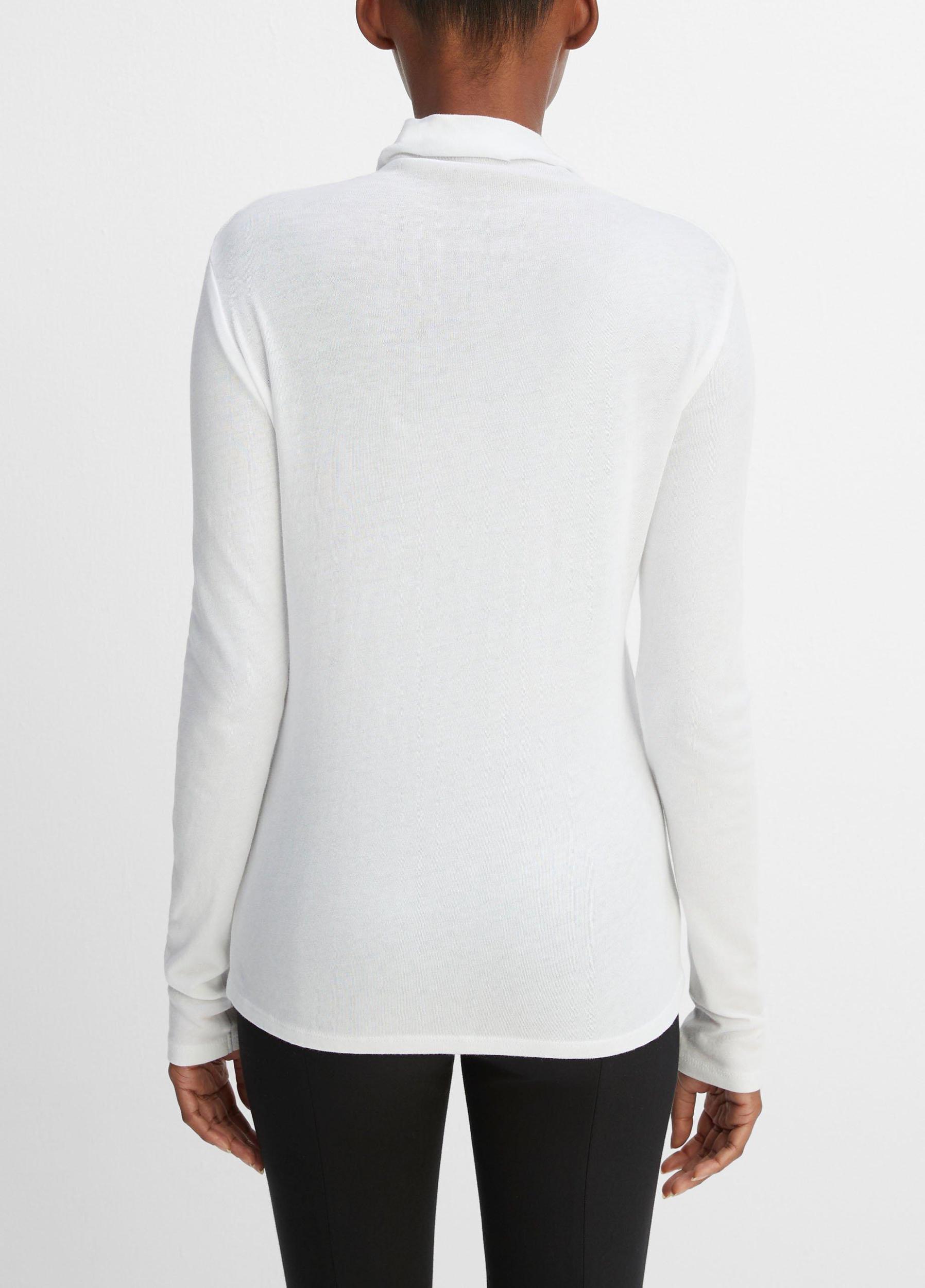 Womens Essential Long Sleeve Turtleneck, Optic White, Size XXS Vince Product Image