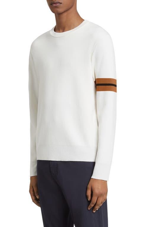 Zegna White High Performance Wool Crewneck Sweater Product Image