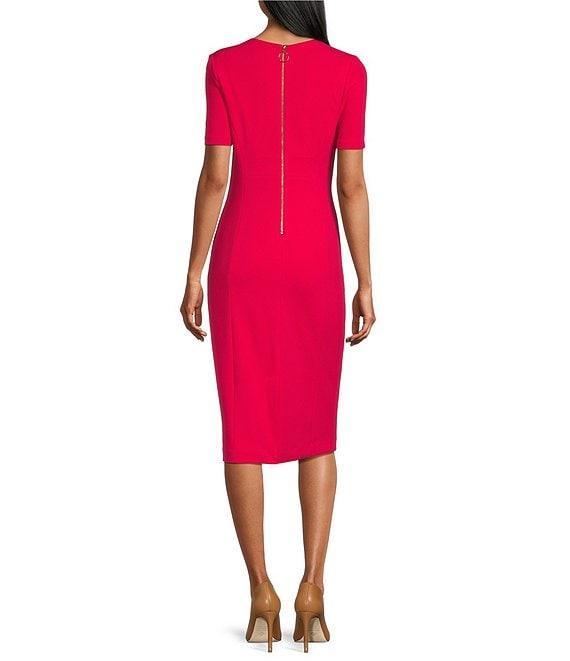Investments Scuba Crepe Short Sleeve Sheath Dress Product Image