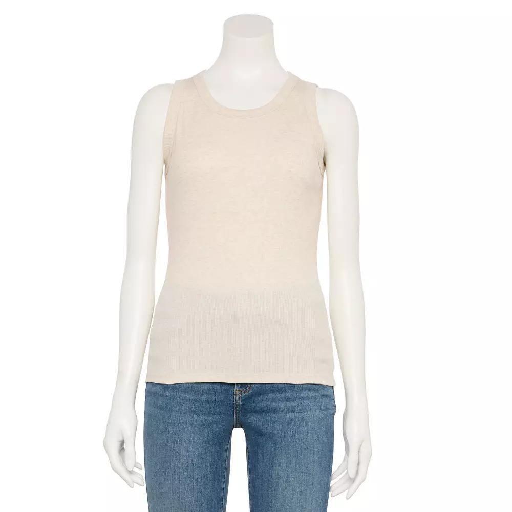 Women's Sonoma Goods For Life® High Neck Layering Tank Top, Size: Medium, Beige Grey Product Image