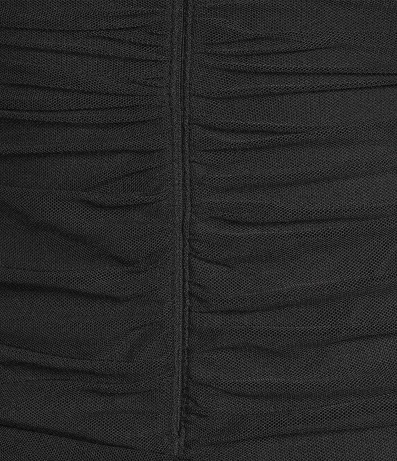 Next Up Mesh Off-The-Shoulder Sweetheart Neck Ruffle Edge Shirred Bodycon Dress Product Image