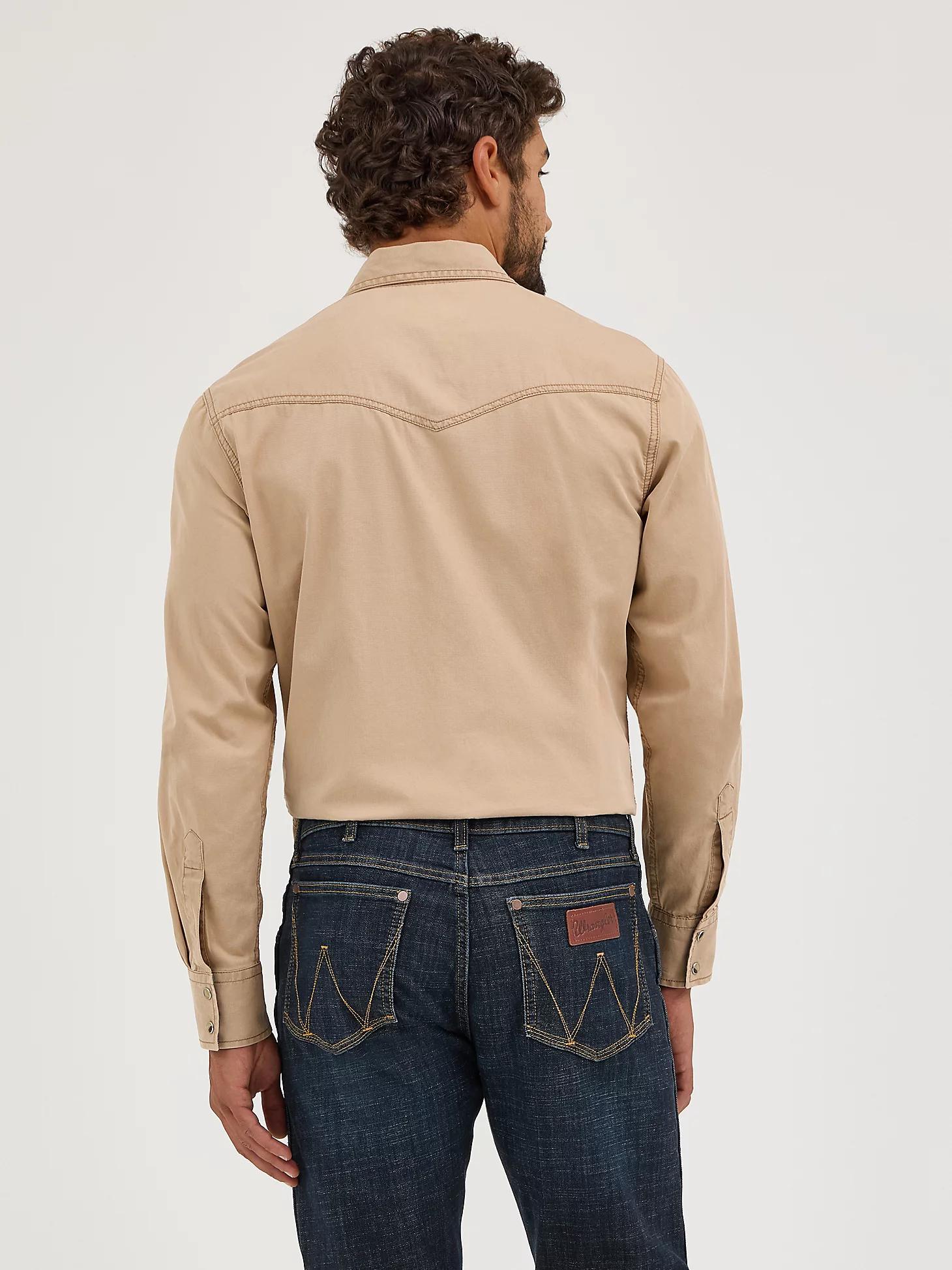 Men's Wrangler® Retro Premium Pigment Dyed Twill Western Snap Shirt | Men's SHIRTS | Wrangler® Product Image