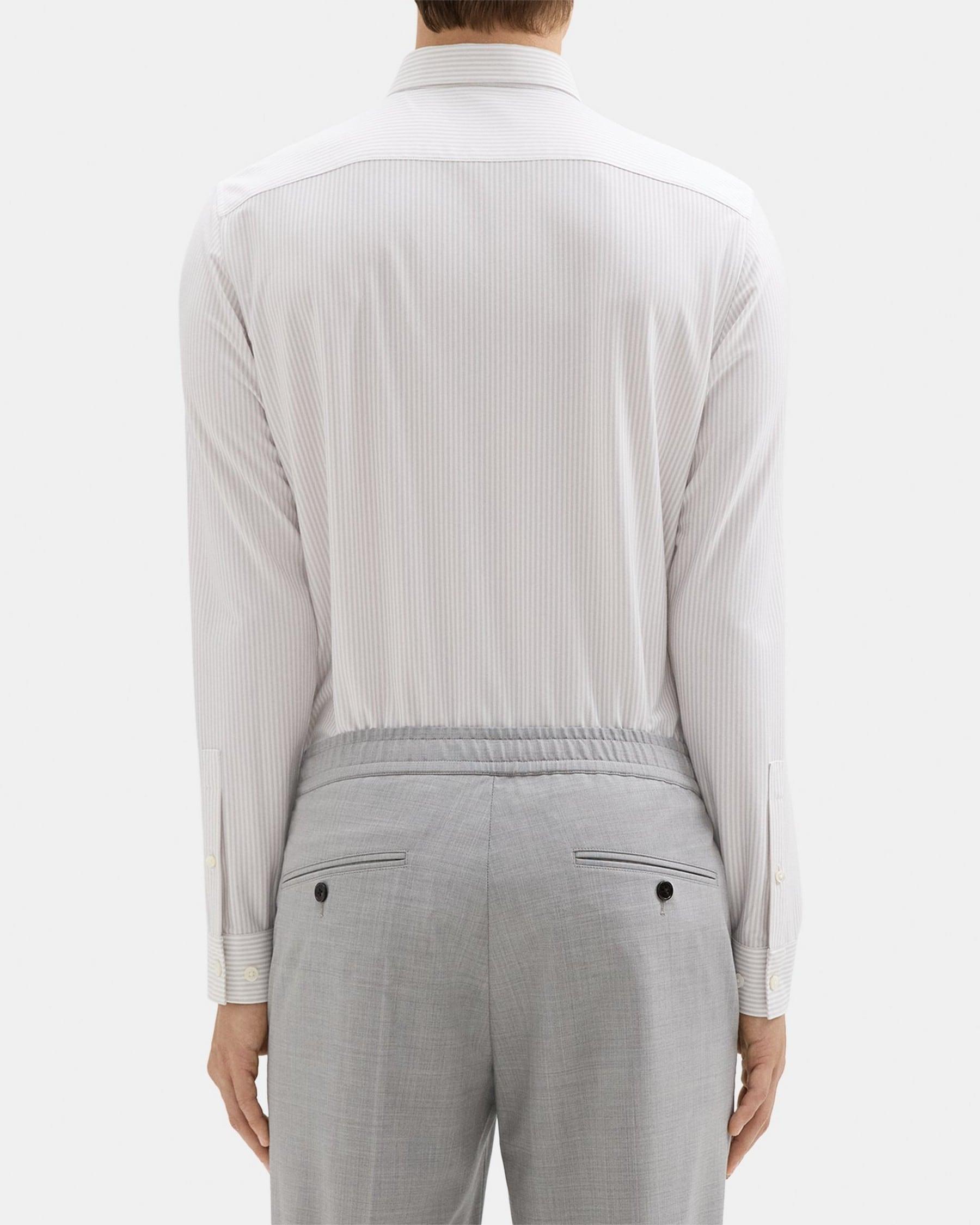 Tailored Shirt in Striped Structure Knit Product Image