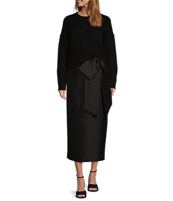 Antonio Melani Maleah Mikado Bow Detail Midi A-Line Skirt Product Image