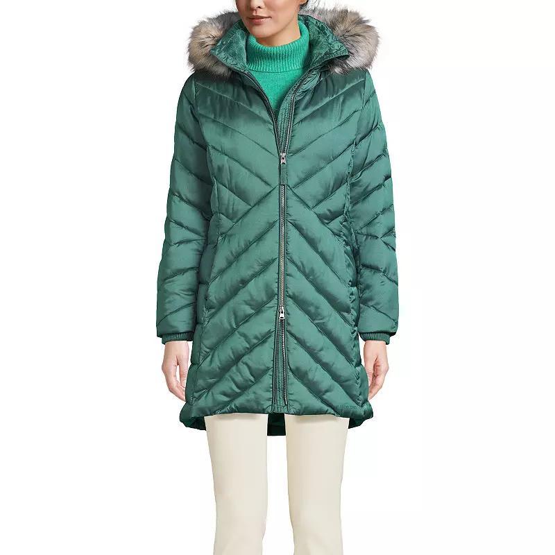 Women's Lands' End Insulated Plush Lined Winter Coat, Size: Small, Washed Green Product Image