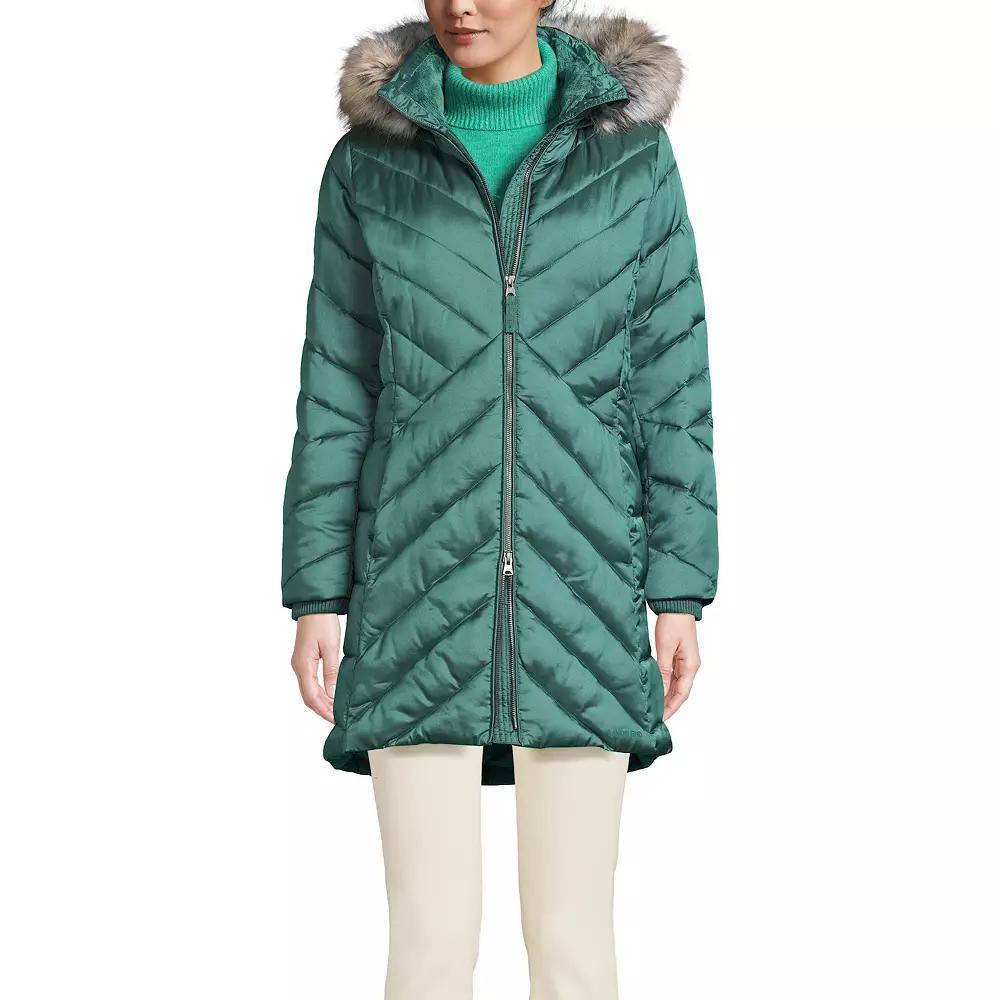Women's Lands' End Insulated Plush Lined Winter Coat, Size: Small, Washed Green Product Image