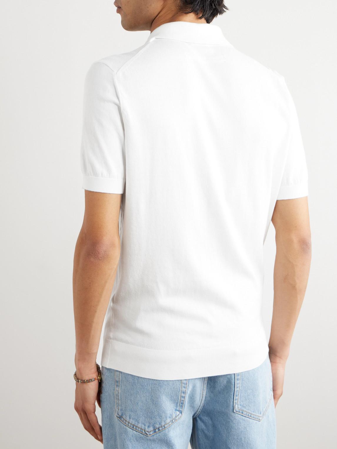 ZEGNA Cotton Polo Shirt In White Product Image