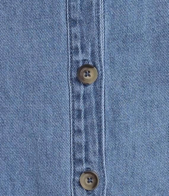 KUT from the Kloth Blanca Point Collar Short Sleeve Denim Dress Product Image