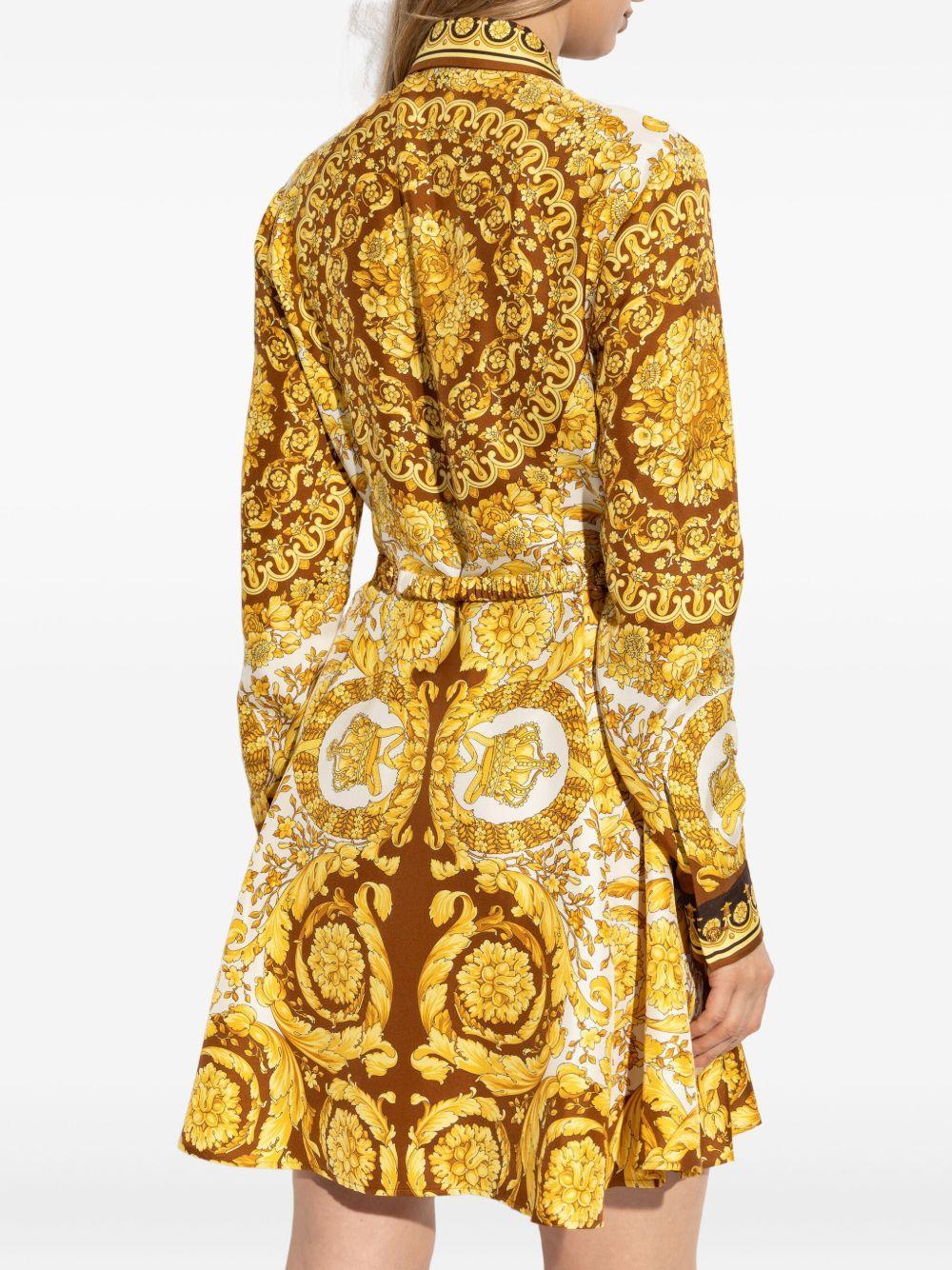 silk belted mini shirt dress Product Image