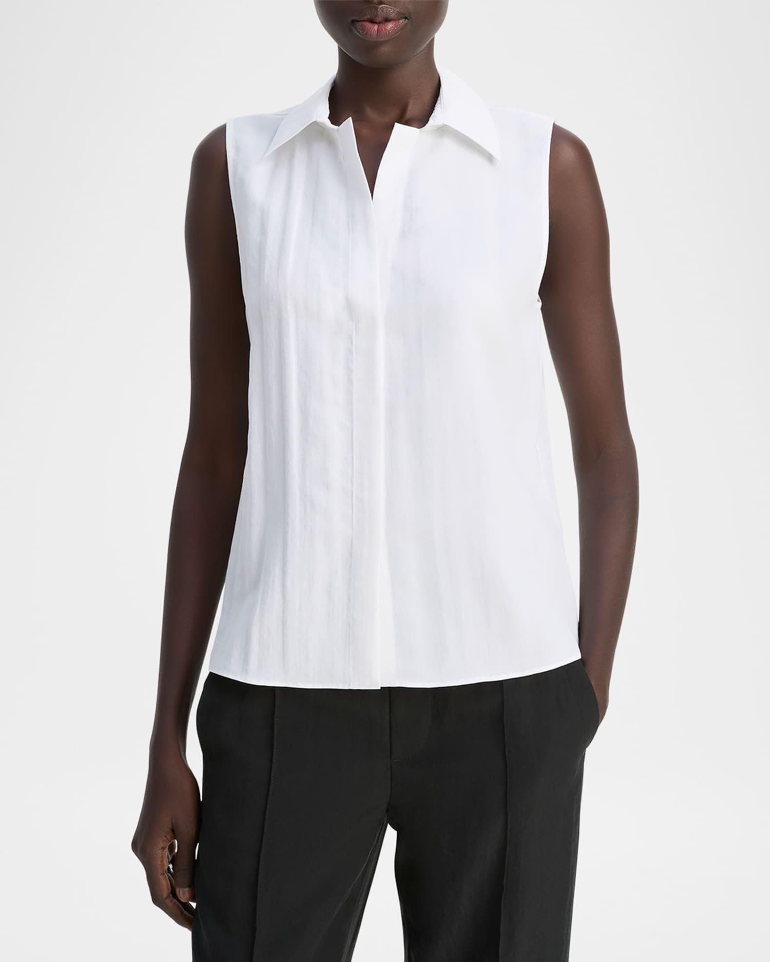Sleeveless Boxy Button-Front Shirt Product Image