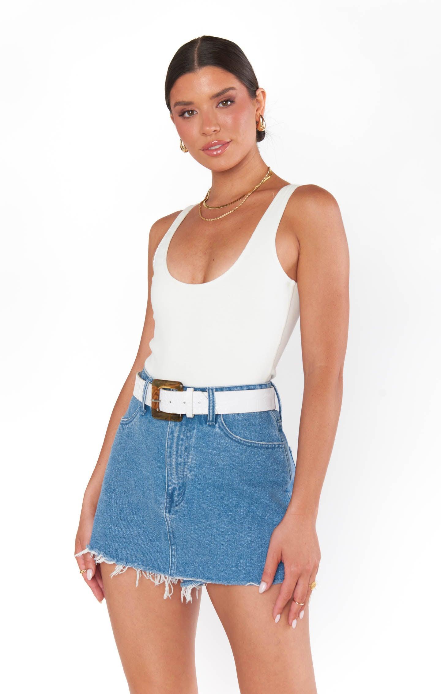 Tobi Bodysuit ~ White Rib Knit Product Image