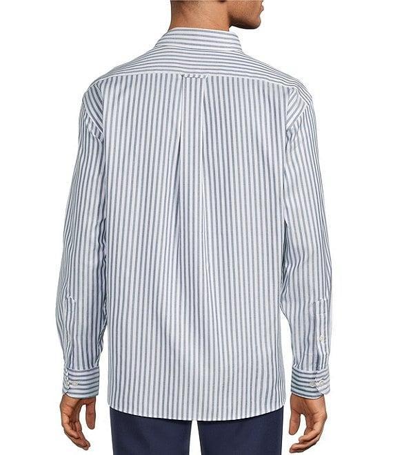 Roundtree & Yorke Long Sleeve Striped Oxford Sport Shirt Product Image